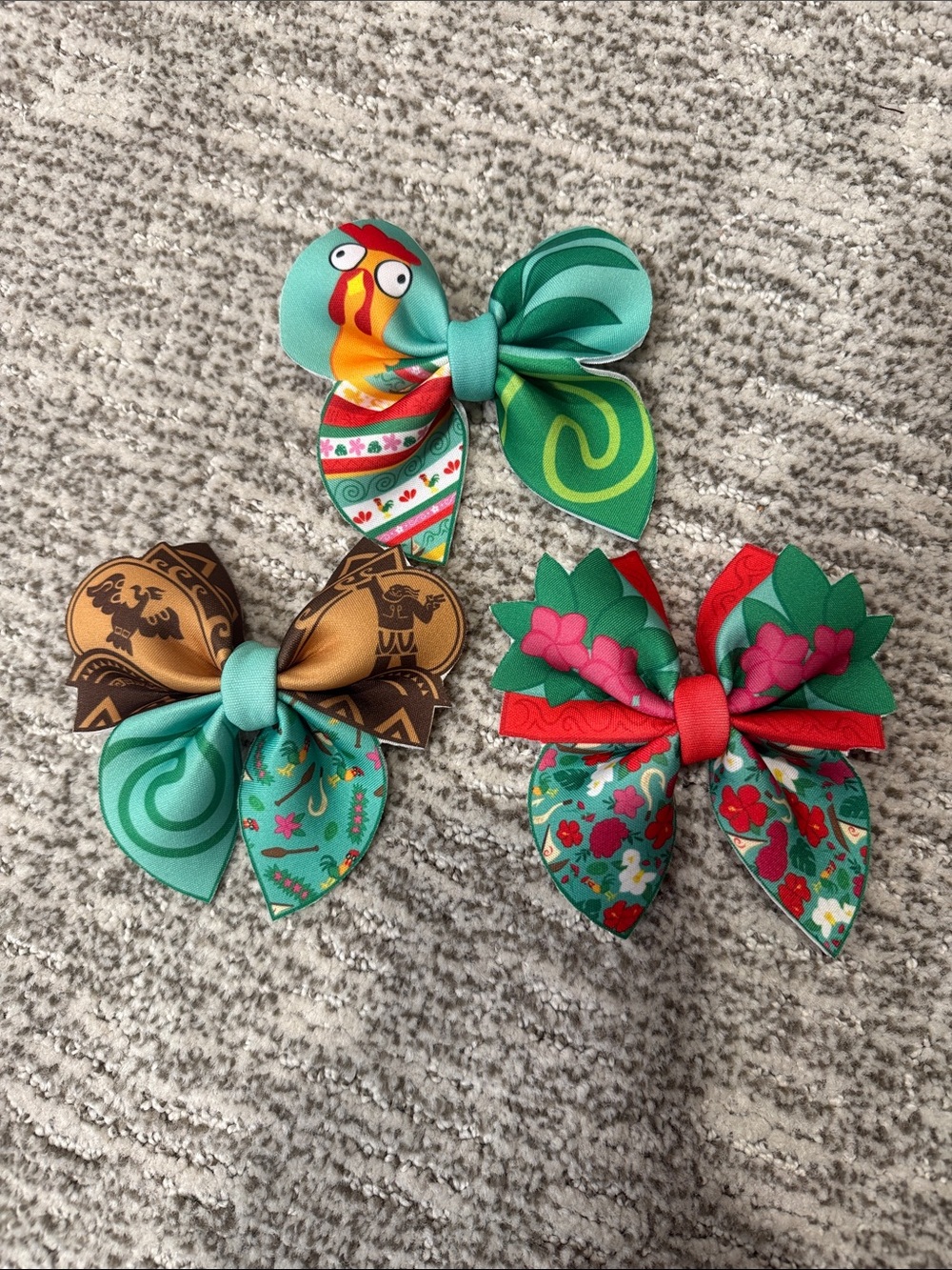 Handmade Moana Hair Bows - Pack of 3